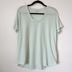 Poetry Hemp Organic Cotton Scoop Neck Short Sleeve Top Womens‎ 14 Light Green